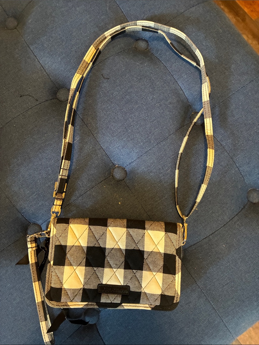 Vera Bradley Black & white Quilted Plaid Crossbody